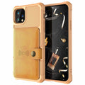 Flip wallet case with magnetic card slot for iPhone and Samsung in solid colour PU and TPU
