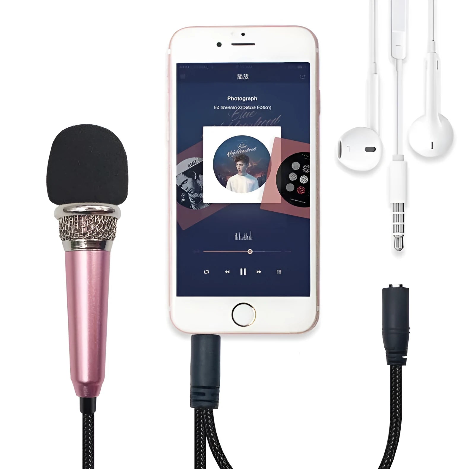 T3 mini condenser wired microphone with 3.5mm jack for Android mobile phones in multiple colours