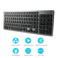White ultra-thin Bluetooth keyboard for tablets and mobile phones showing 104-key layout
