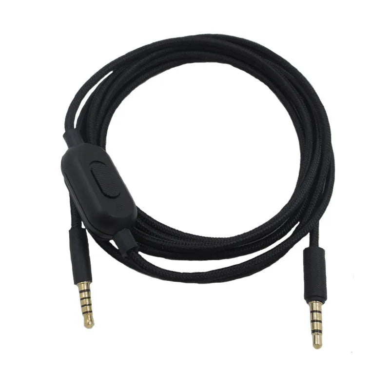 Black universal audio cable with oxygen-free copper construction for gaming headsets and digital devices