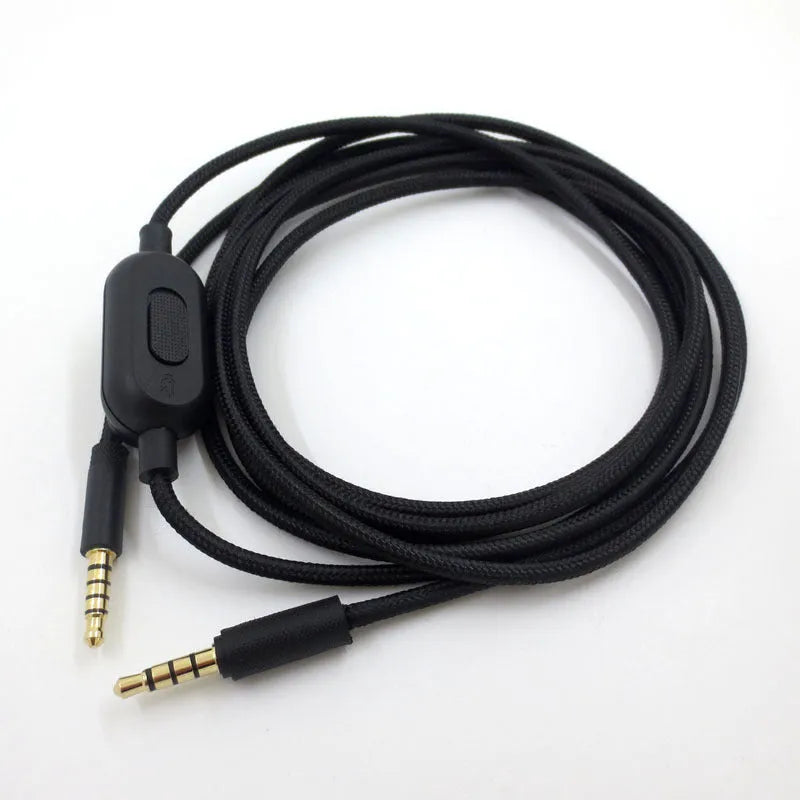 Black universal audio cable with oxygen-free copper construction for gaming headsets and digital devices