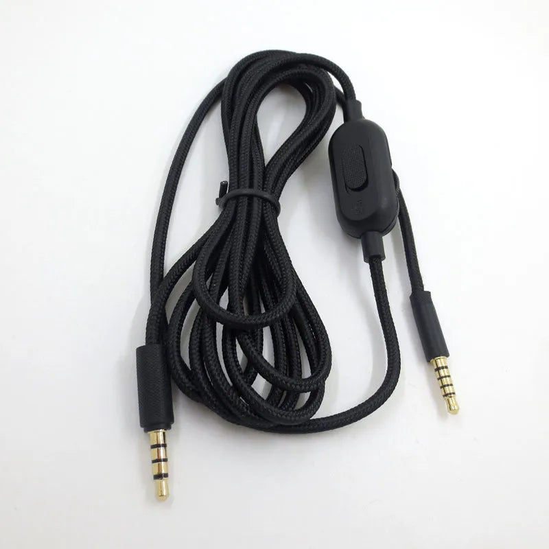 Black universal audio cable with oxygen-free copper construction for gaming headsets and digital devices