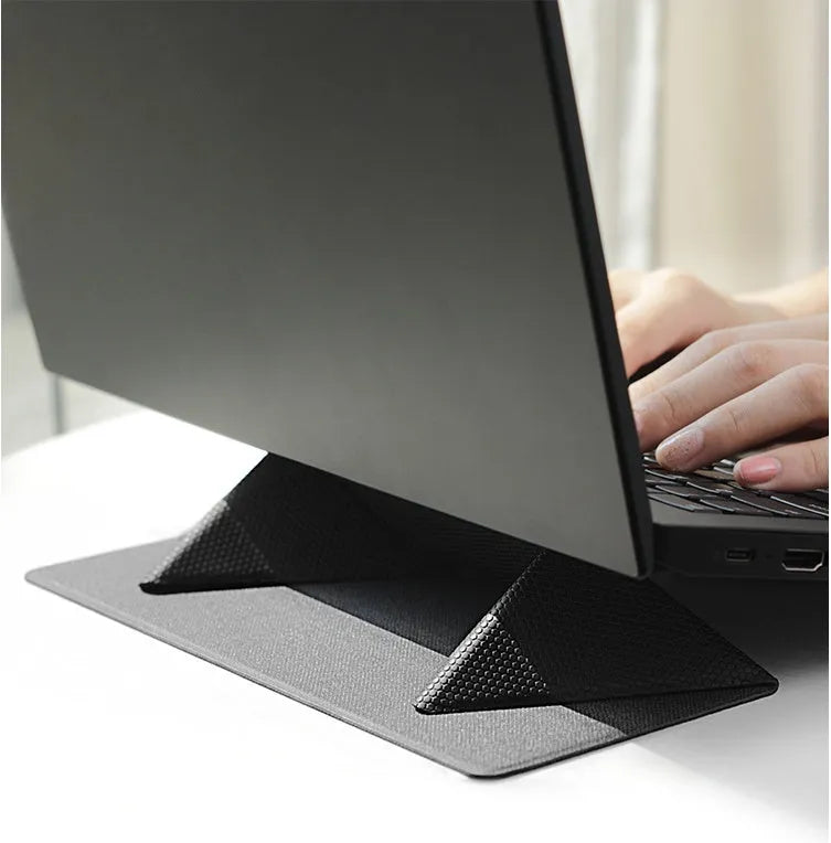 Non-slip portable cooling bracket for notebook, ergonomic stand with anti-slip fibre texture, blue colour