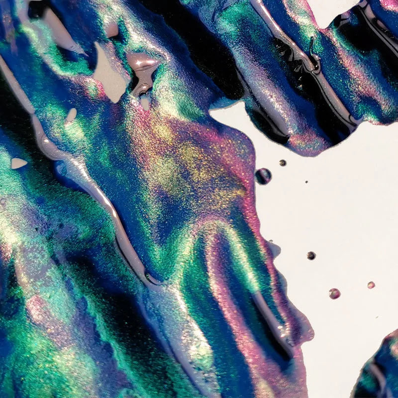 MEMORY-0420 fountain pen ink bottle with gradient colour and sheen effects for dip and fountain pens