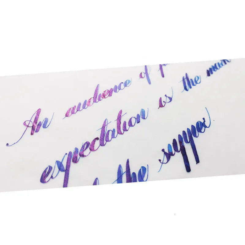 MEMORY-0420 fountain pen ink bottle with gradient colour and sheen effects for dip and fountain pens