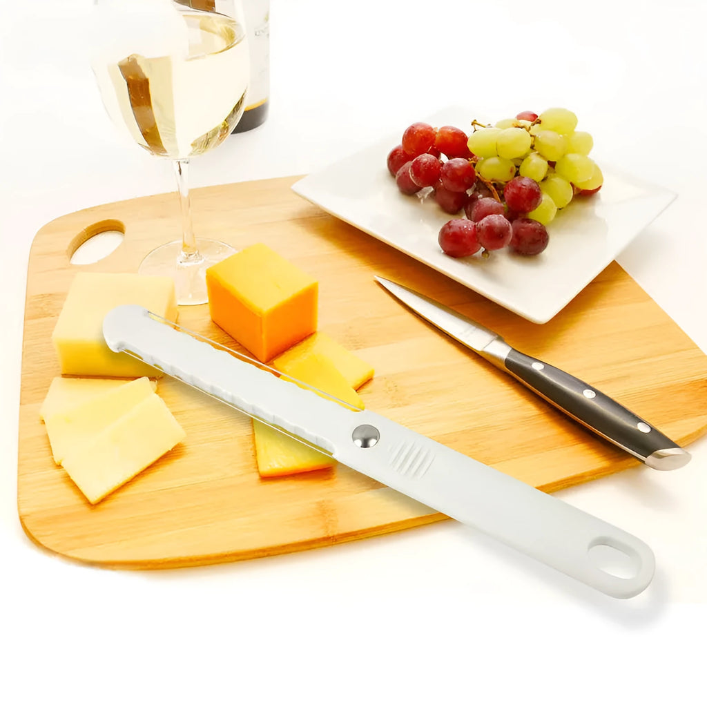 Food grade plastic butter knife 22.6cm white modern simple design for spreading butter and cheese