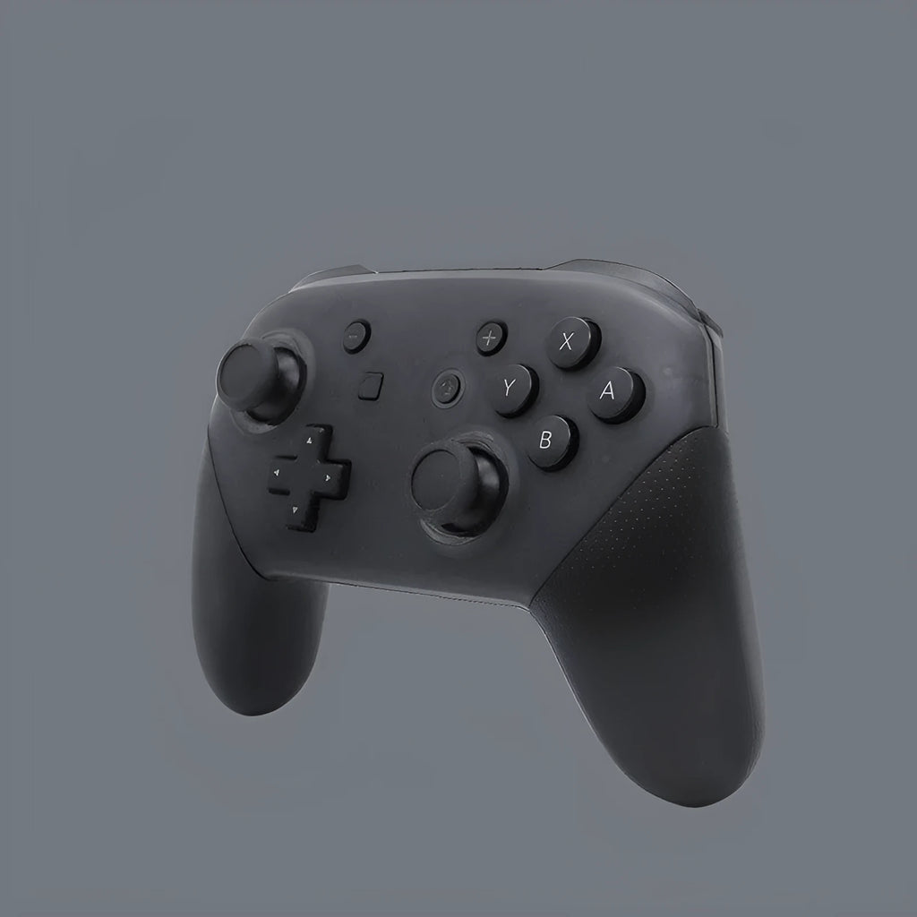 Black wireless Bluetooth gamepad controller for Nintendo Switch with vibration and screen capture functions