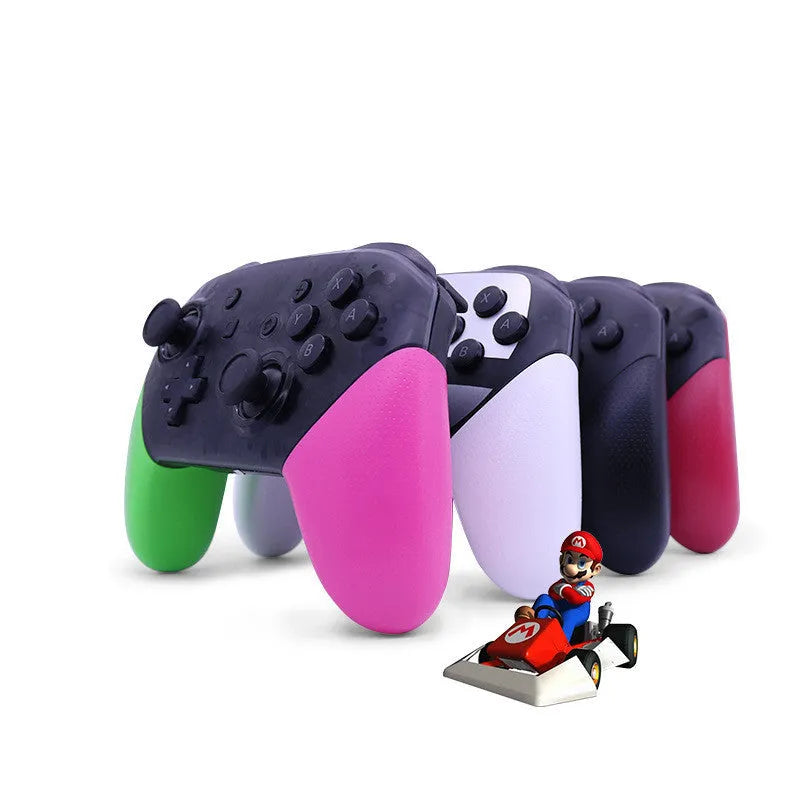 Black wireless Bluetooth gamepad controller for Nintendo Switch with vibration and screen capture functions