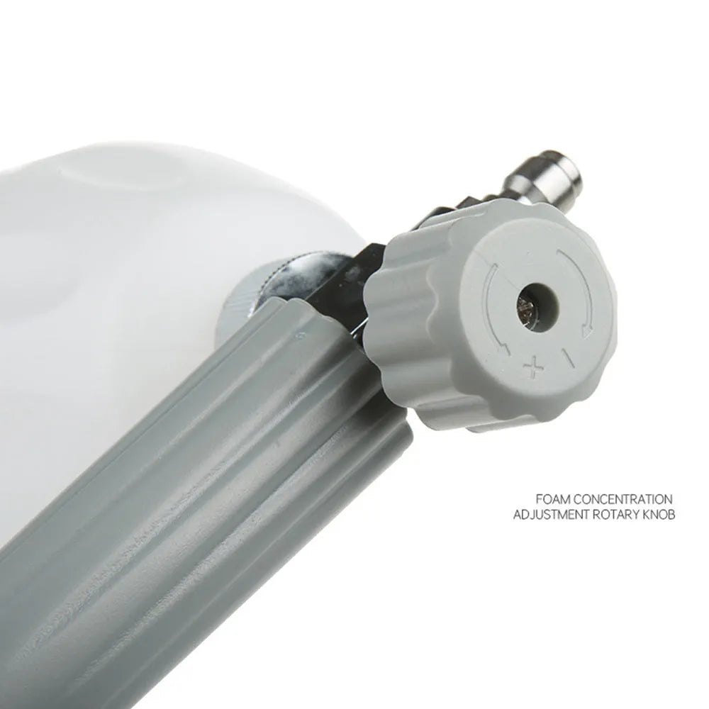 High pressure car wash water gun foam pot with pure copper tip and adjustable nozzle in grey