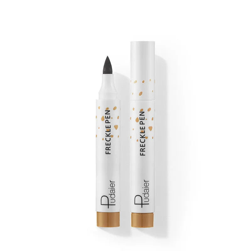 Natural freckle pen creating temporary freckles on face, light brown and dark brown available