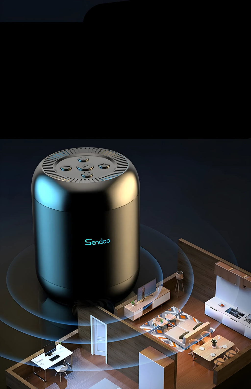 Compact black or white wireless Bluetooth speaker with card reader slot and USB port.