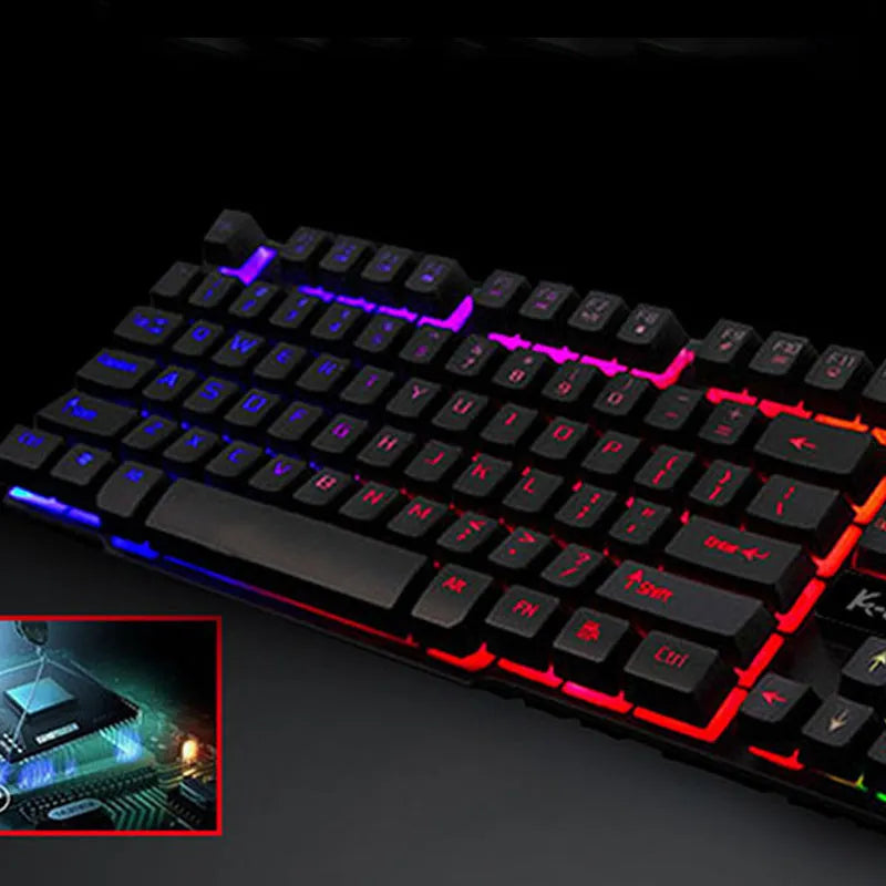 Wired USB gaming keyboard with 104 keys, backlight, black colour, plastic body