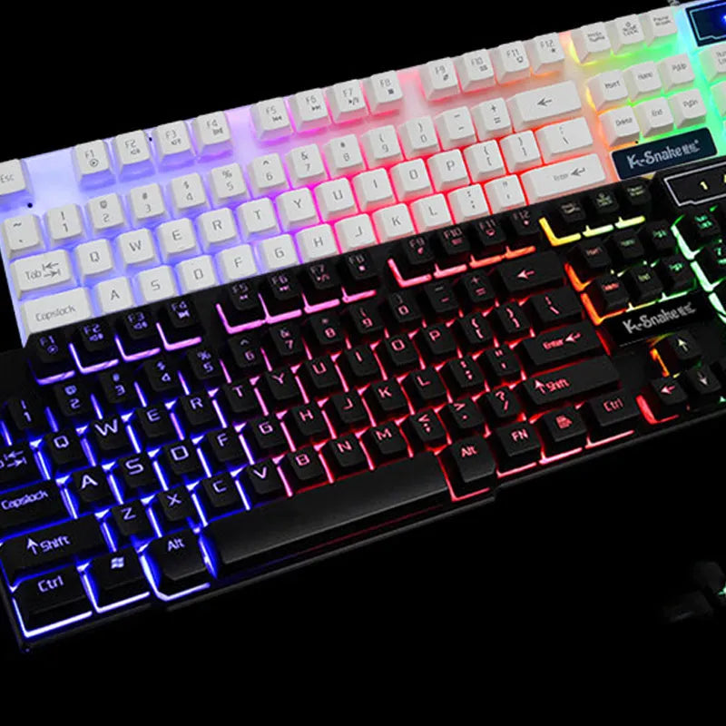 Wired USB gaming keyboard with 104 keys, backlight, black colour, plastic body