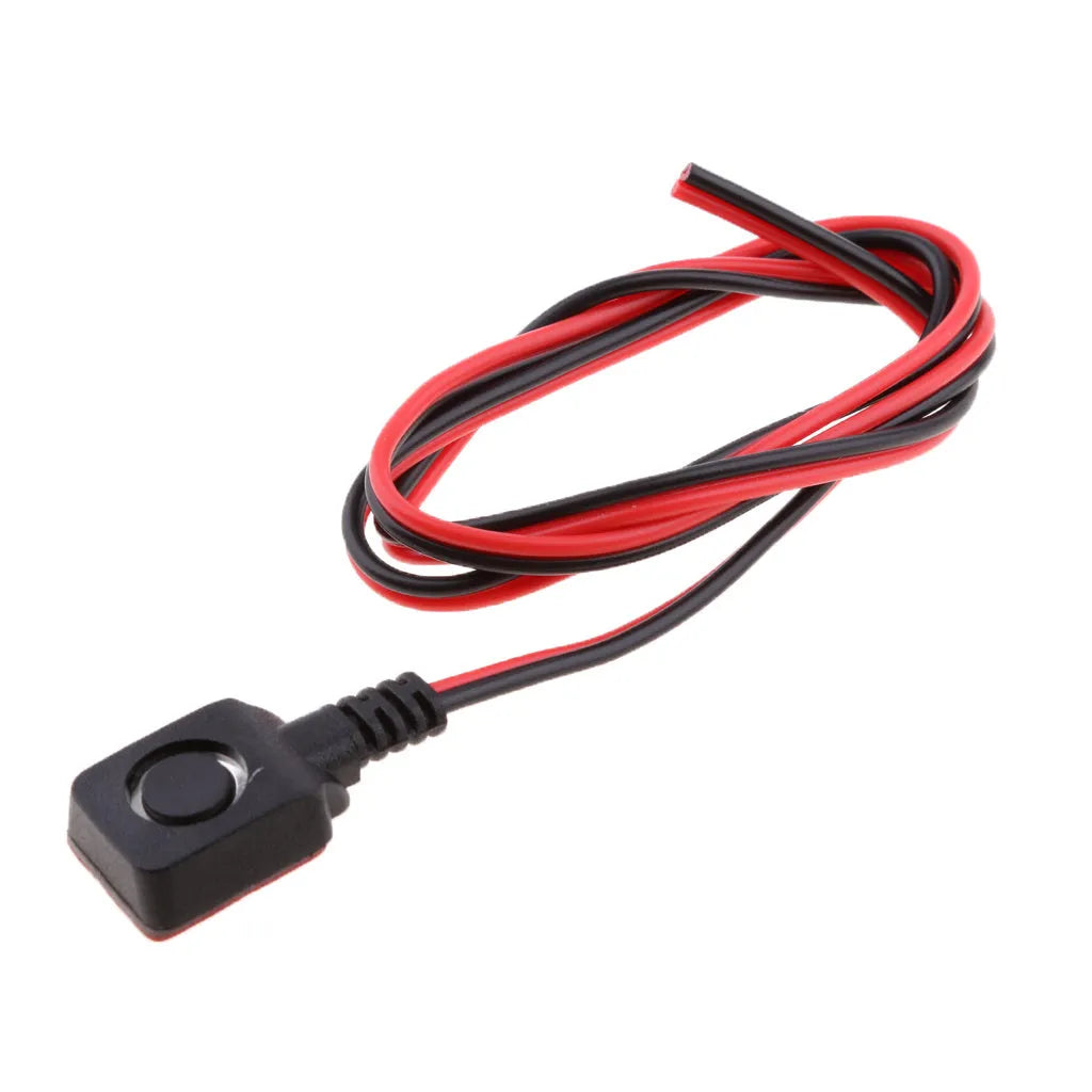Red car alarm emergency reset panic switch with 50 cm cable and 15x15mm button