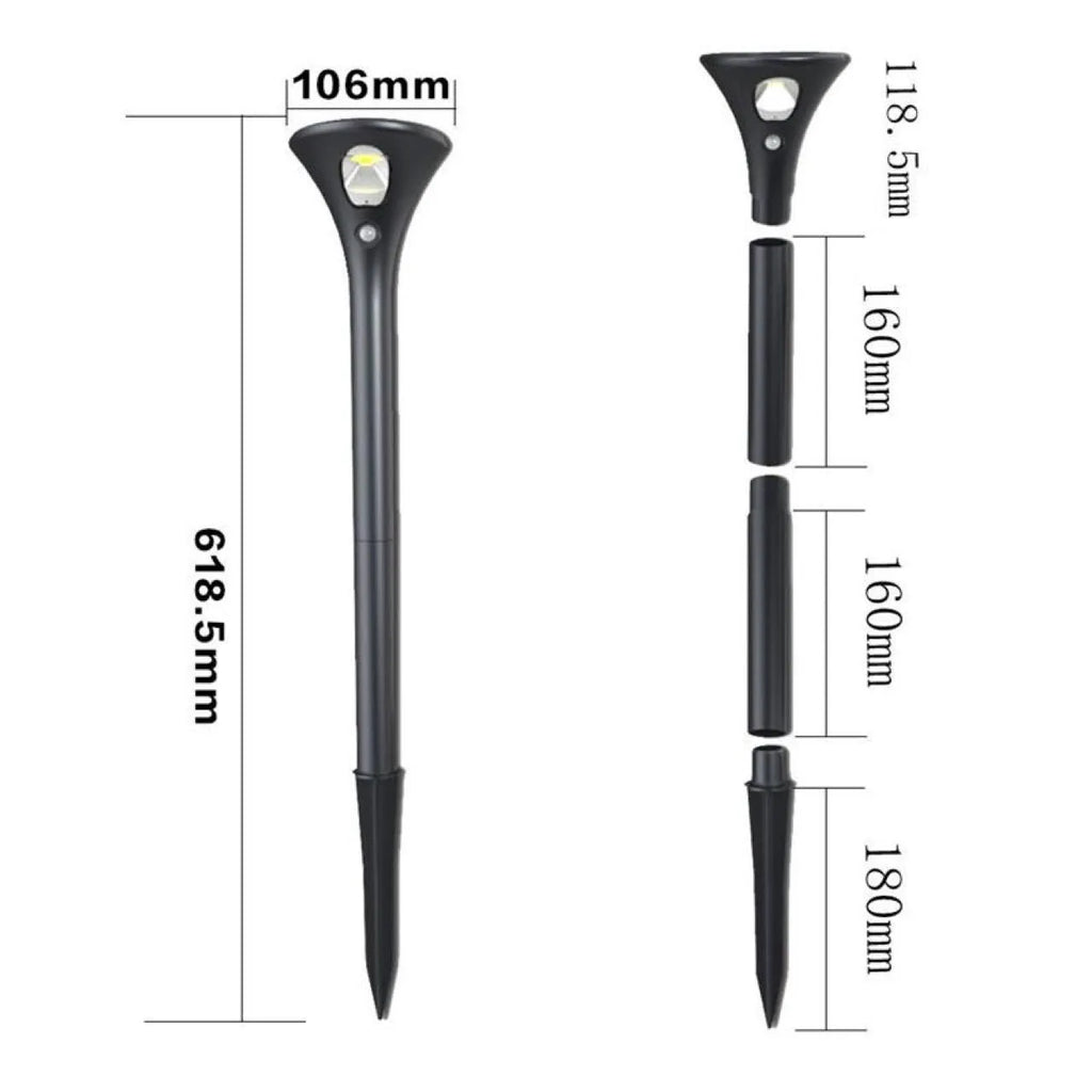Solar induction ground plug light for outdoor gardens with lamp pole