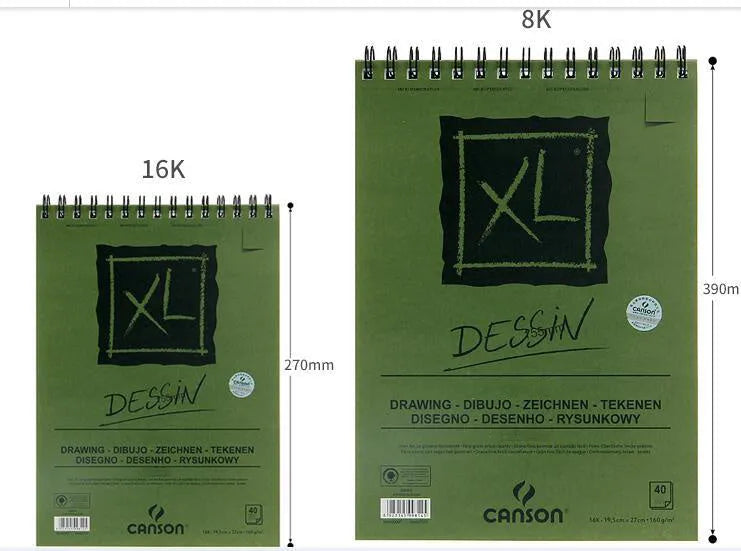 Green paper cover spiral bound sketchbook 8K size 270x390mm 40 sheets for water-soluble colour