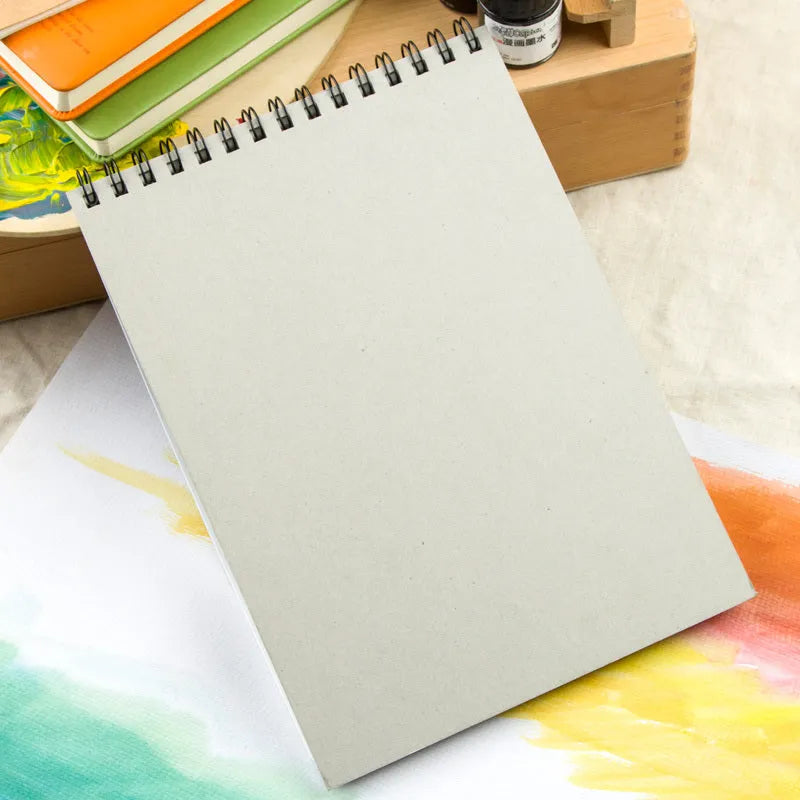 Green paper cover spiral bound sketchbook 8K size 270x390mm 40 sheets for water-soluble colour