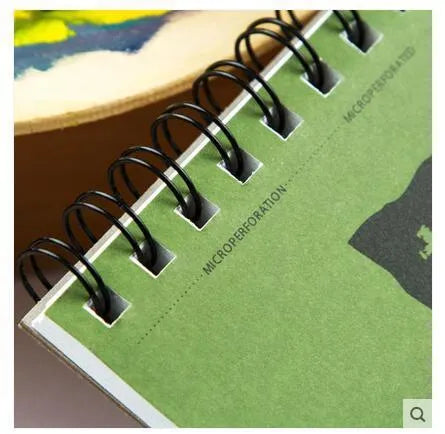 Green paper cover spiral bound sketchbook 8K size 270x390mm 40 sheets for water-soluble colour