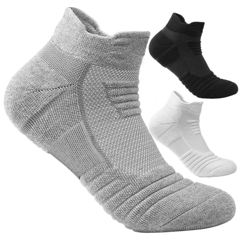 Men's sports socks plus size cotton blend black grey white 39-42 43-46 outdoor towel socks