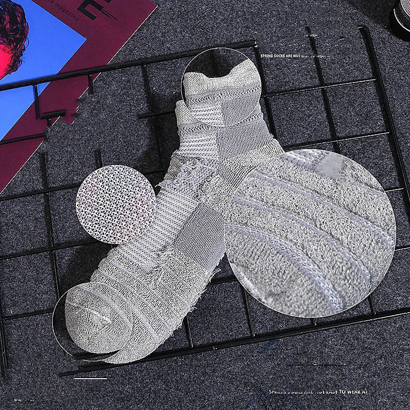 Men's sports socks plus size cotton blend black grey white 39-42 43-46 outdoor towel socks