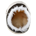 Beige white soft cloth dog kennel measuring 41x38x26 cm for small dogs