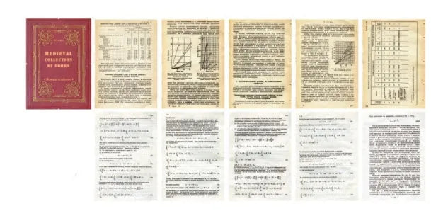 Simulation antique book journal with distressed paper pages, rectangular 130x184mm dimensions, hemp rope closure