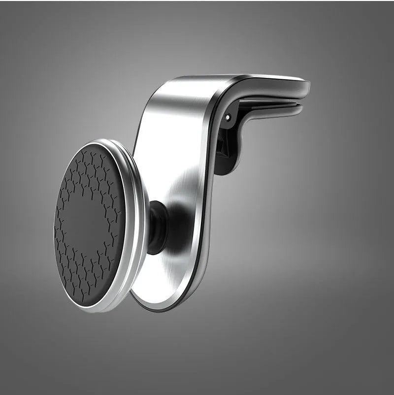 Car bracket phone holder with sticky gel pad in black mounted on car dashboard, universal fit for smartphones