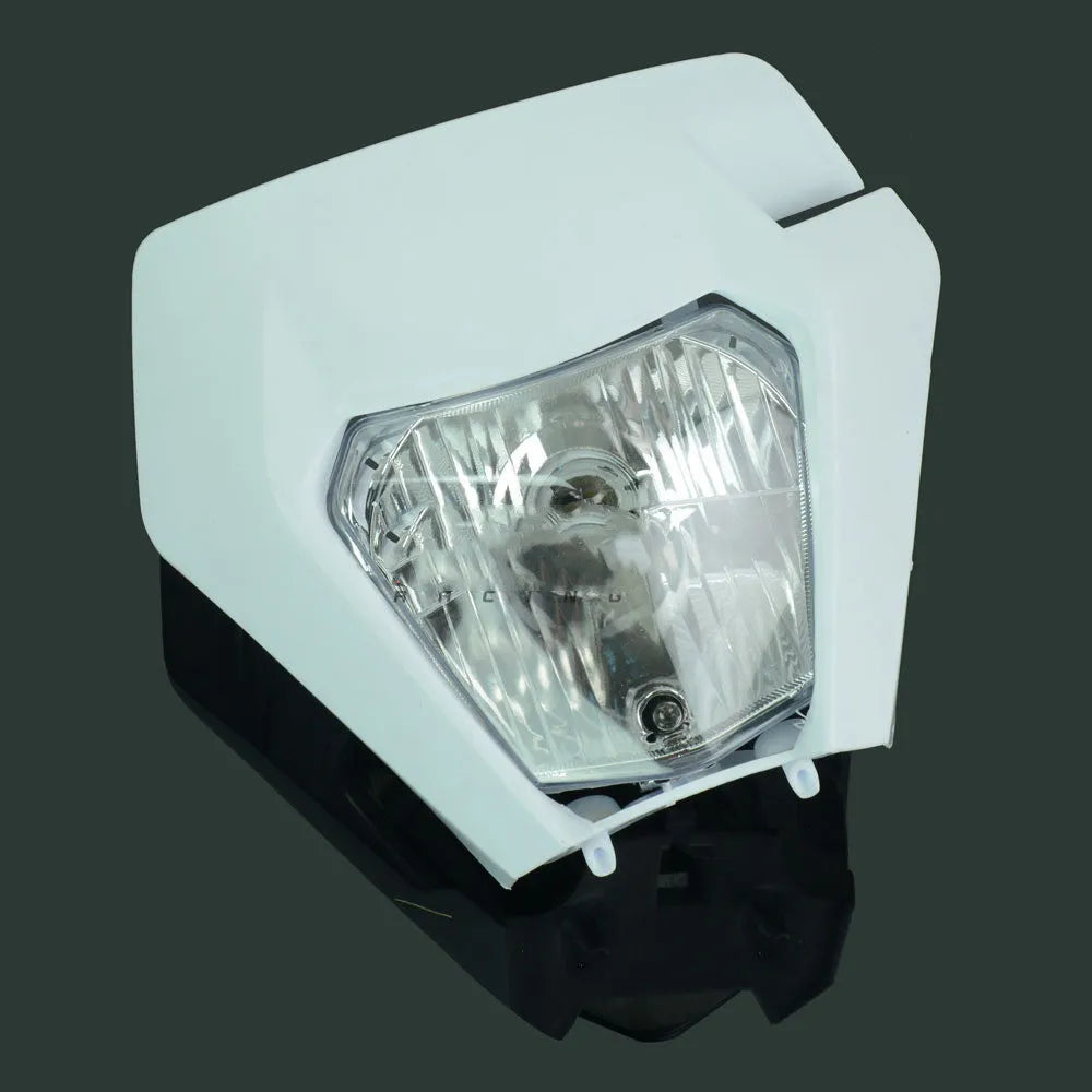 General modified headlight assembly for off-road motorcycles, 34x30x10cm, in orange colour, with black trim