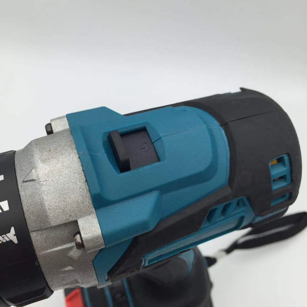 21V cordless multi function impact drill and electric screwdriver with lithium battery and charger.
