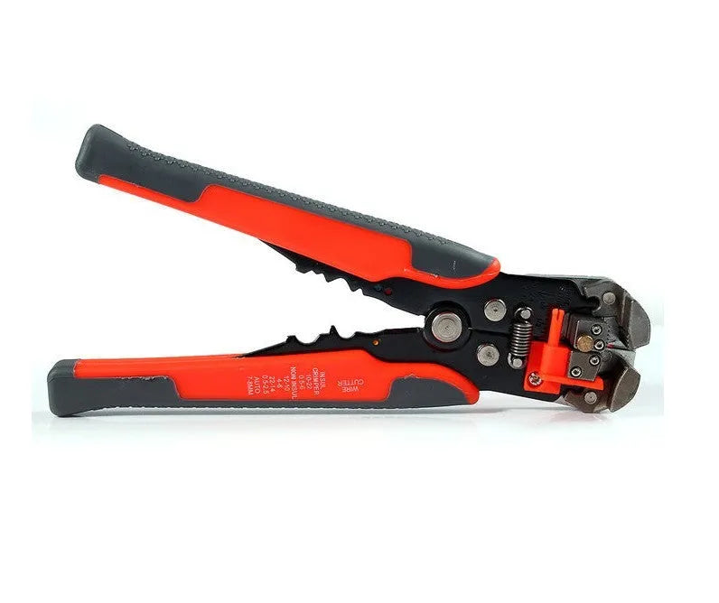 Yellow automatic cable wire stripper crimping plier multitool with metal construction