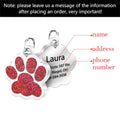 Dog ID Tag Made of Stainless Steel with Custom Engraving for Pet Identification 45x29mm in Blue Green Purple Red Silver Personalised Cat Puppy Collar Accessory