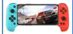 Cytec black and red blue wireless Bluetooth telescopic game controller holding a mobile phone