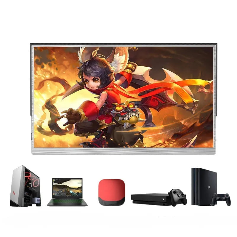 15-inch portable computer monitor with slim profile showing HDMI connectivity for gaming and mobile use