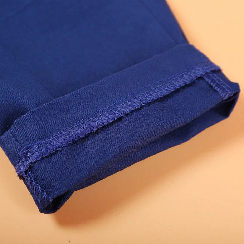 Boys blue cotton suit set with turtleneck, vest, tie and trousers for toddler formal wear