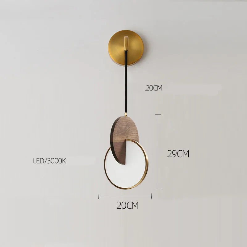 Modern long-line solid walnut wood chandelier for wall mounting.