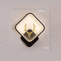 Deer antler silhouette wall lamp with remote control in white or black frame