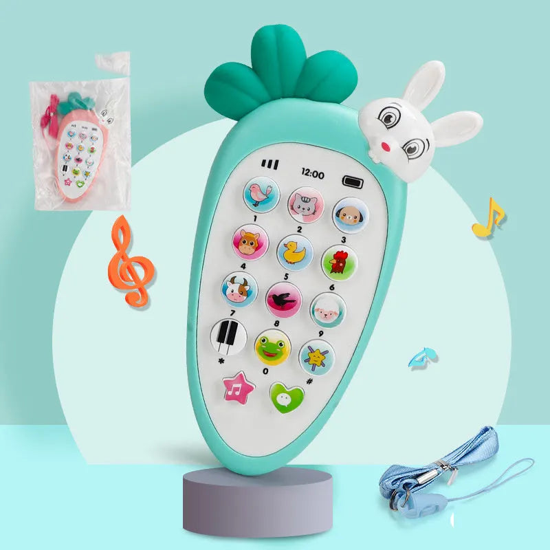 Baby electronic phone toy in pink colour with sound buttons for educational play