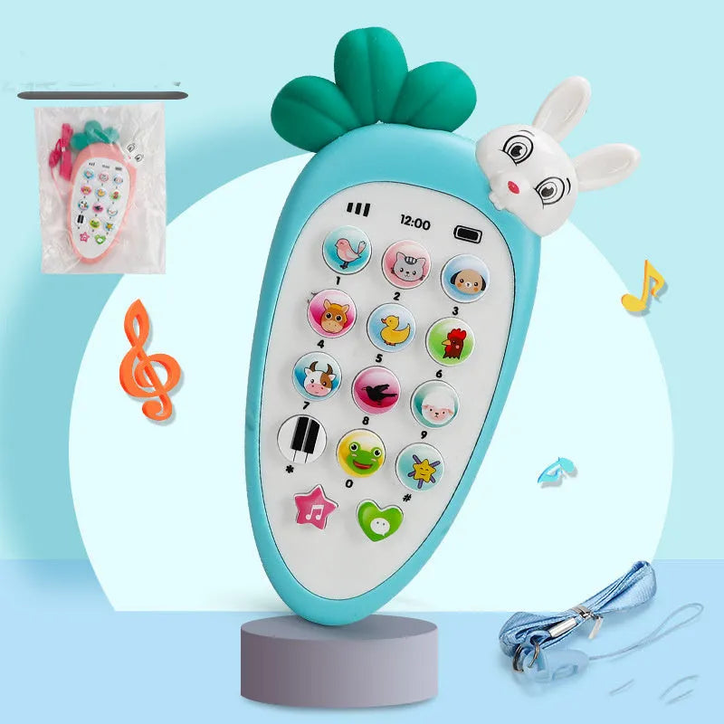 Baby electronic phone toy in pink colour with sound buttons for educational play
