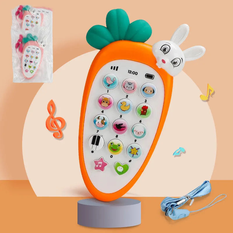 Baby electronic phone toy in pink colour with sound buttons for educational play