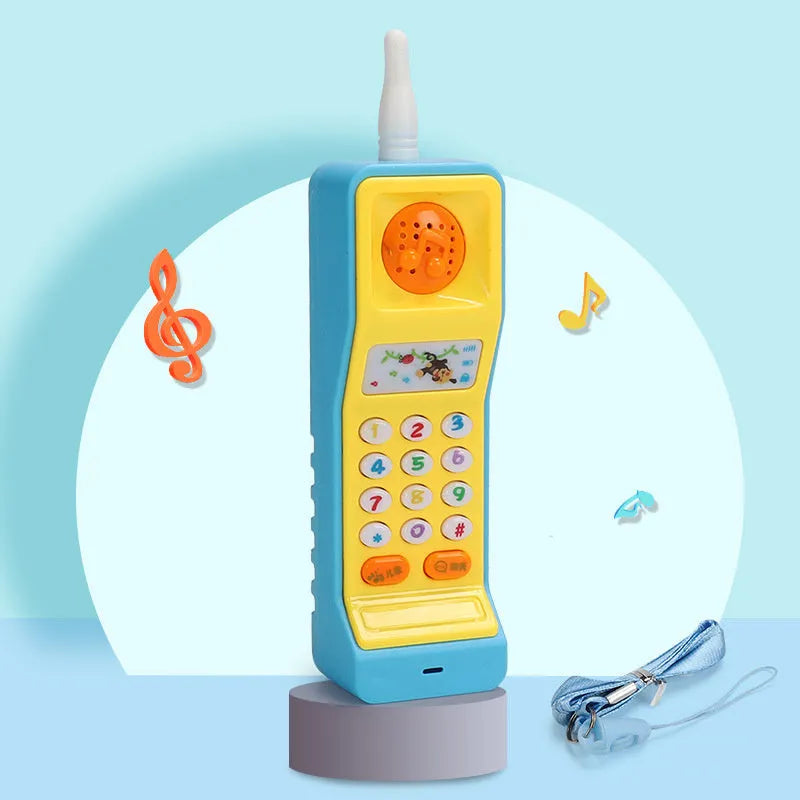 Baby electronic phone toy in pink colour with sound buttons for educational play