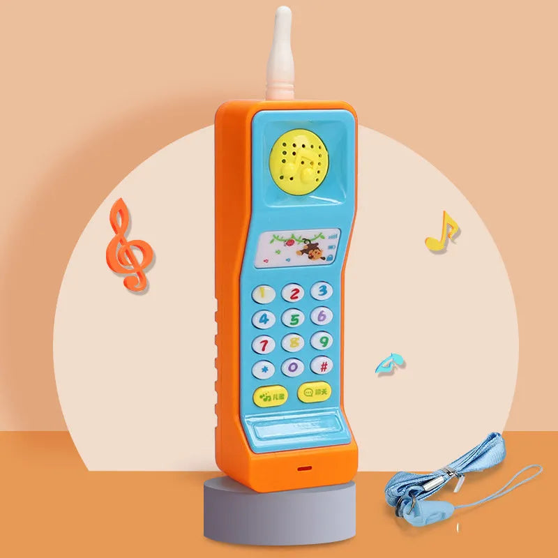 Baby electronic phone toy in pink colour with sound buttons for educational play