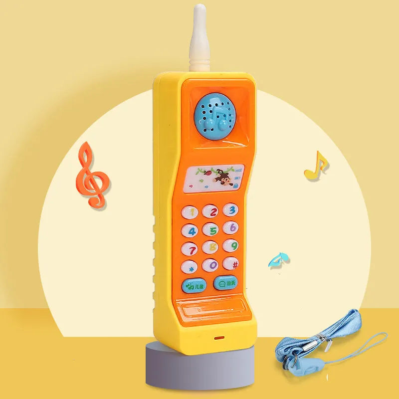 Baby electronic phone toy in pink colour with sound buttons for educational play