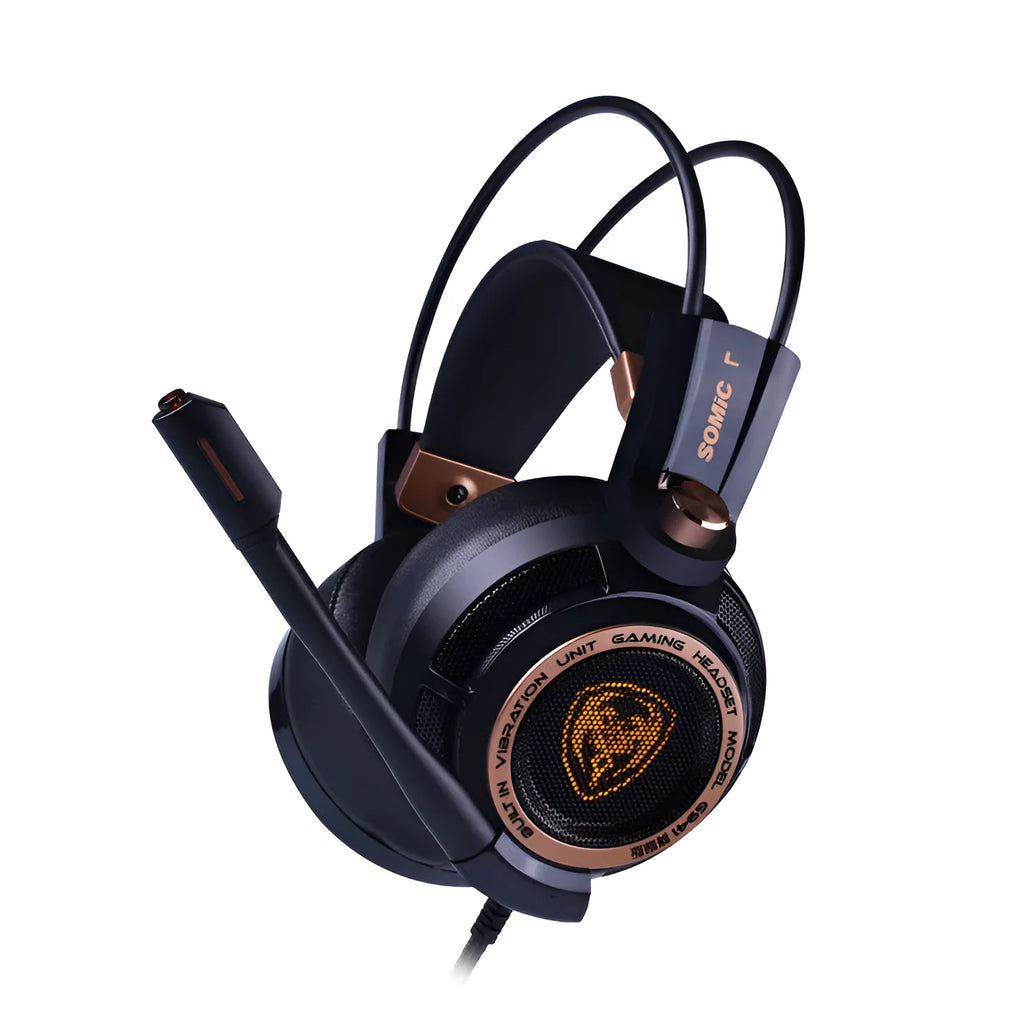 USB noise-cancelling headphones headset for PC computer, black over-ear design with microphone and 40mm driver