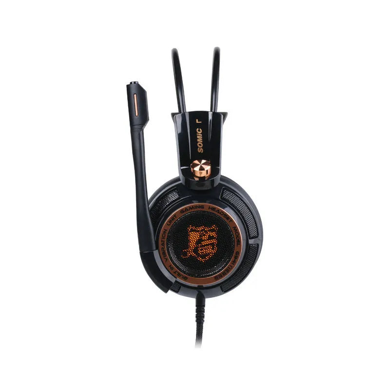 USB noise-cancelling headphones headset for PC computer, black over-ear design with microphone and 40mm driver
