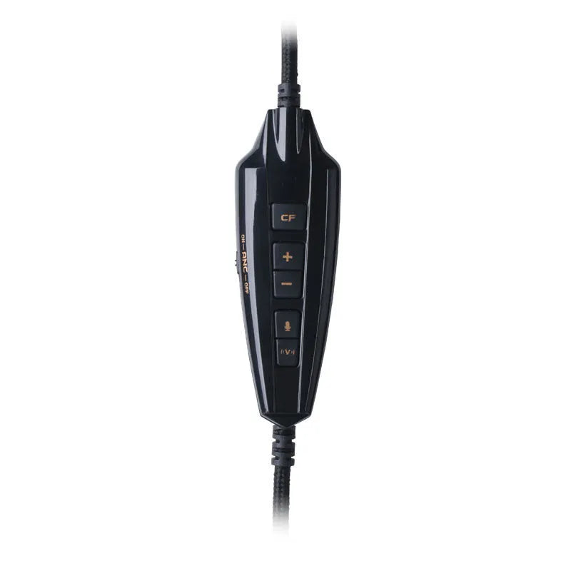 USB noise-cancelling headphones headset for PC computer, black over-ear design with microphone and 40mm driver