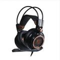 USB noise-cancelling headphones headset for PC computer, black over-ear design with microphone and 40mm driver