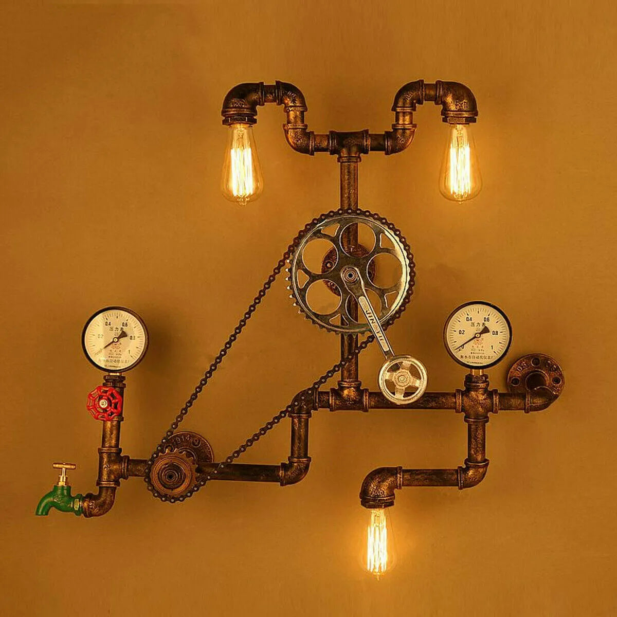 Grey copper steampunk industrial light switch valve with 3/4 inch threaded connection