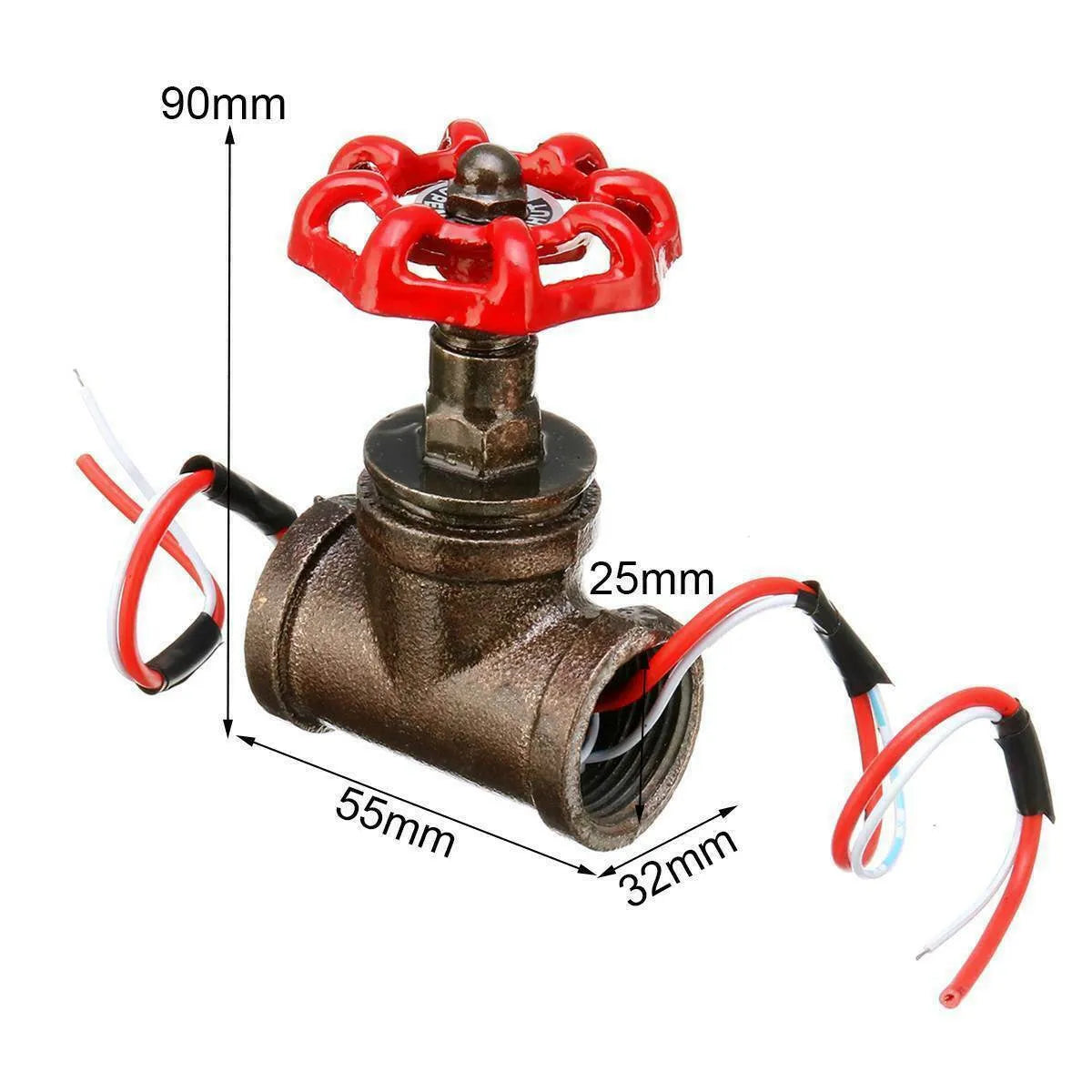 Grey copper steampunk industrial light switch valve with 3/4 inch threaded connection