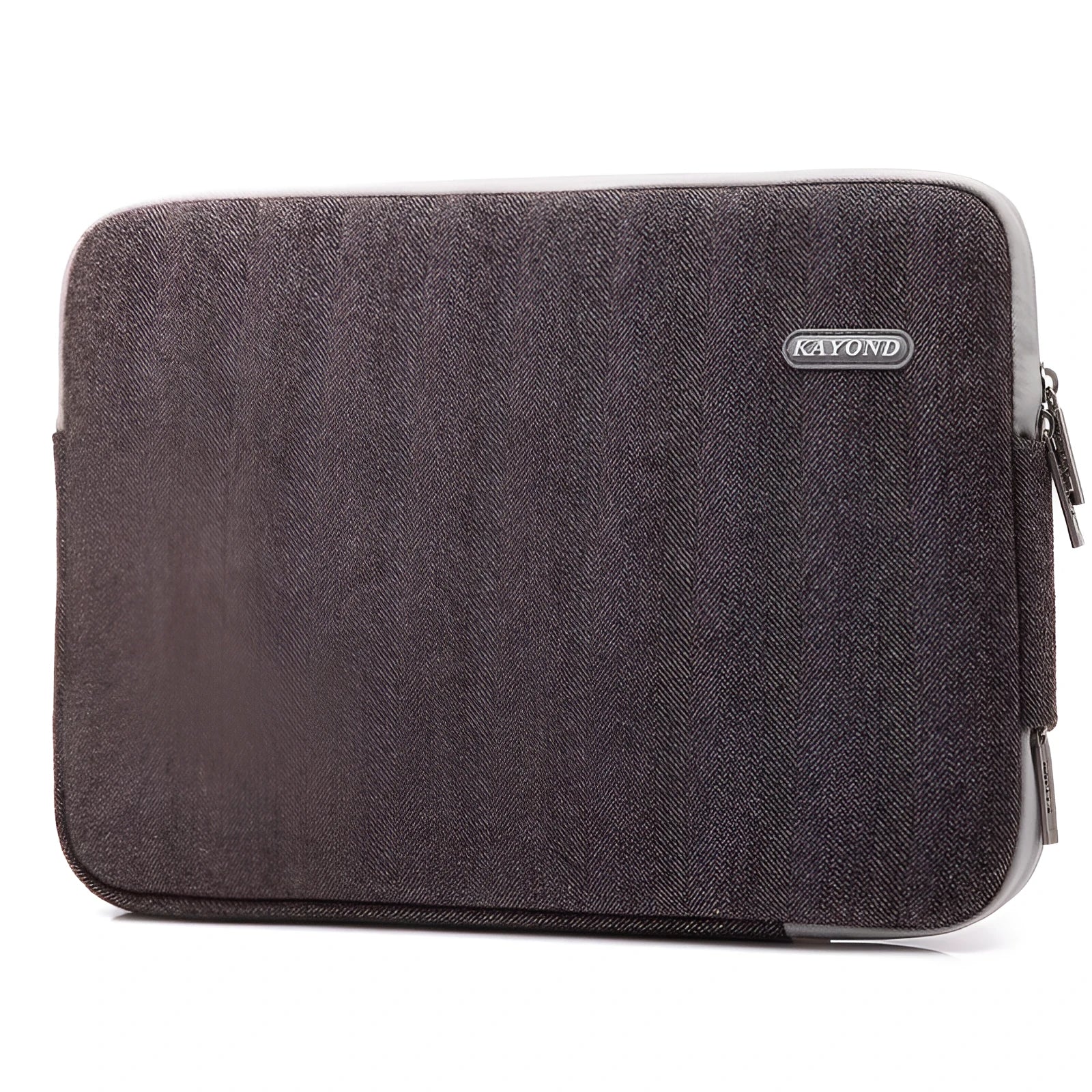 Kayond cotton herringbone liner bag for laptops 11 to 17 inch zip closure in khaki colour