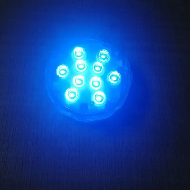 White spherical underwater LED light with remote control for swimming pools and aquariums